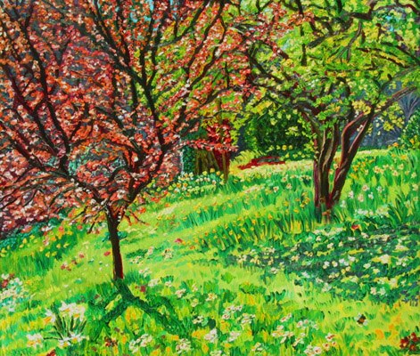 Orchard in blossom, Burwalls